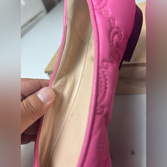 Women’s Gucci Pink Quilted  Nappa Leather Ballet Flats/Shoes Sz 39.5 / US 9.5 - Picture 11 of 14